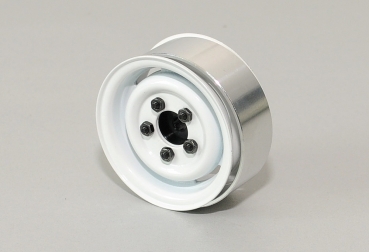 1.55 Landies Vintage Stamped Steel Beadlock Wheels (White)