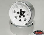 5 lug Wagon 1.9 Steel Stamped Beadlock Wheels (White)